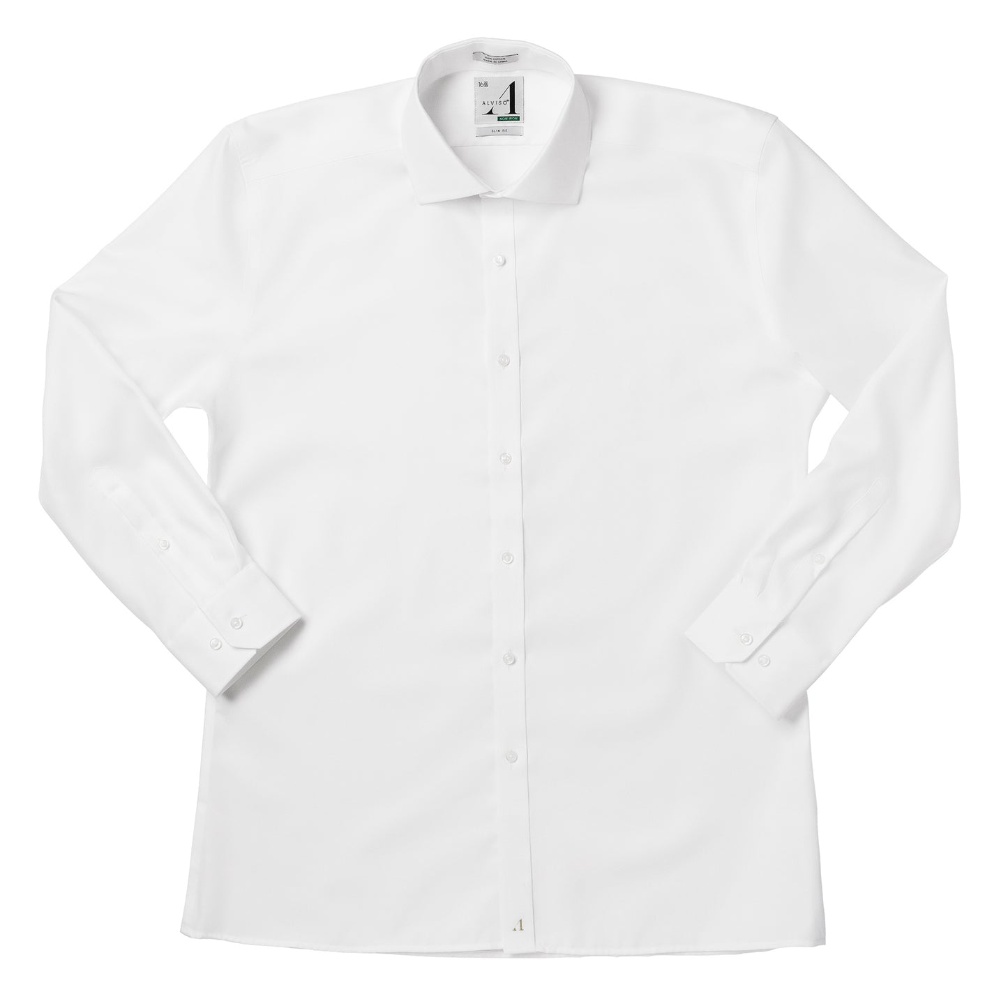 Alviso Men's 100% Cotton Non - Iron Pinpoint Slim Fit Button Cuff  Shirt