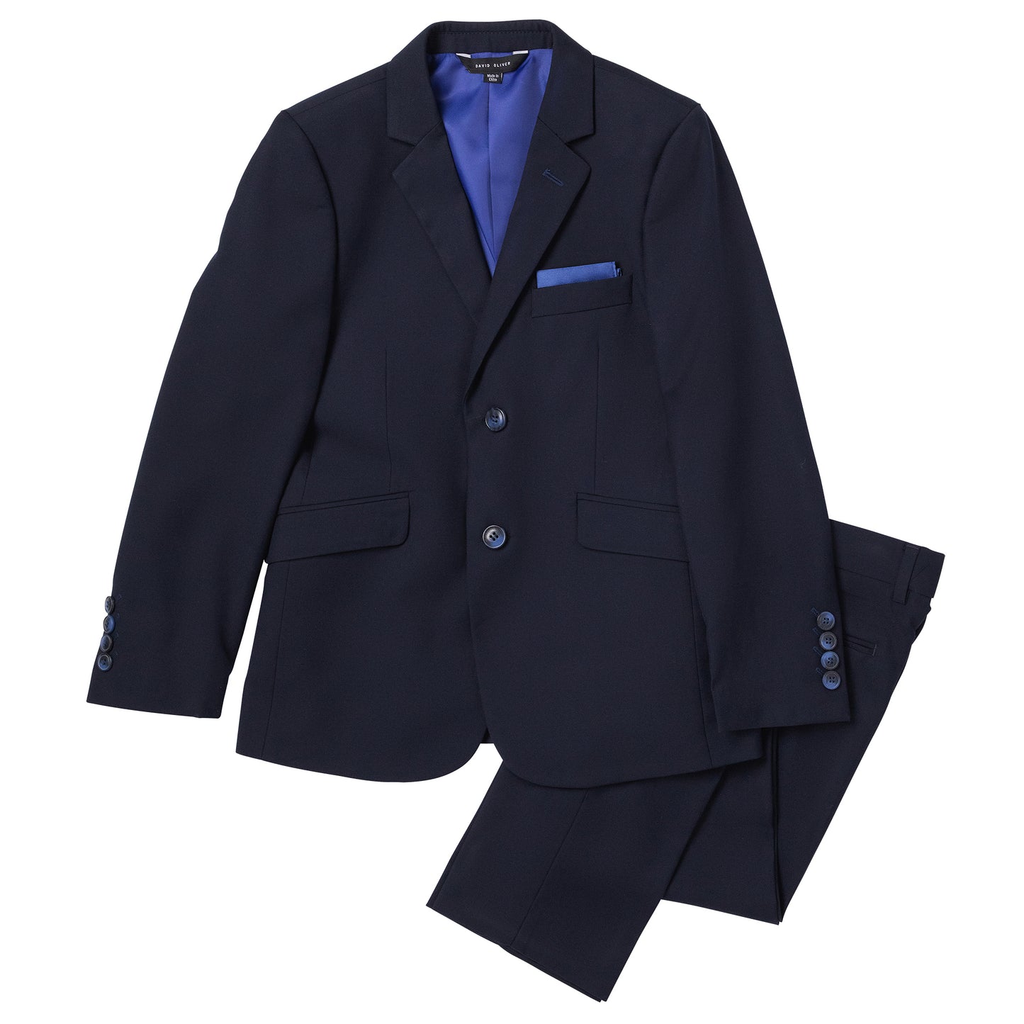 David Oliver Boys Slim Fit Dress Suit        BRENT NAVY