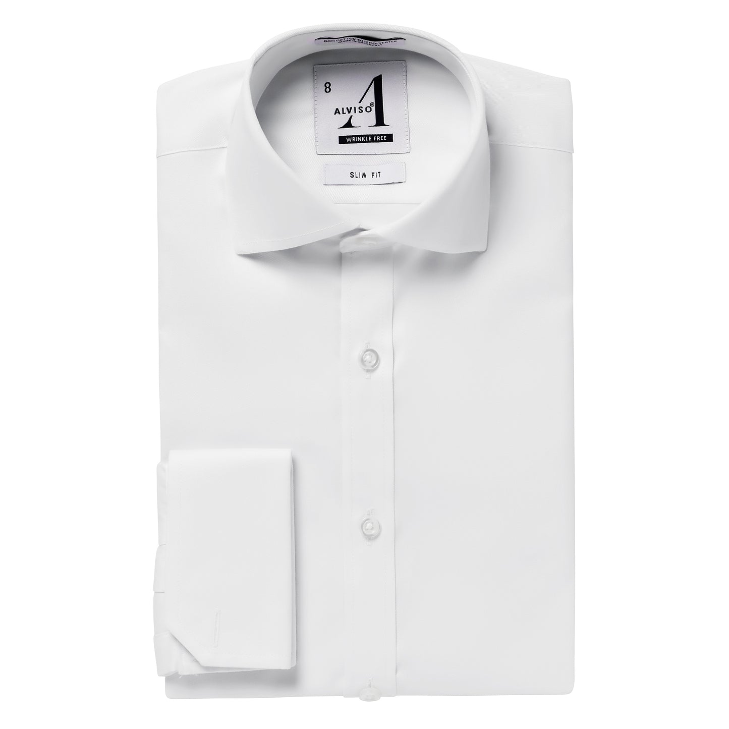 Alviso Poly Cotton Twill Slim Fit French Cuff Shirt